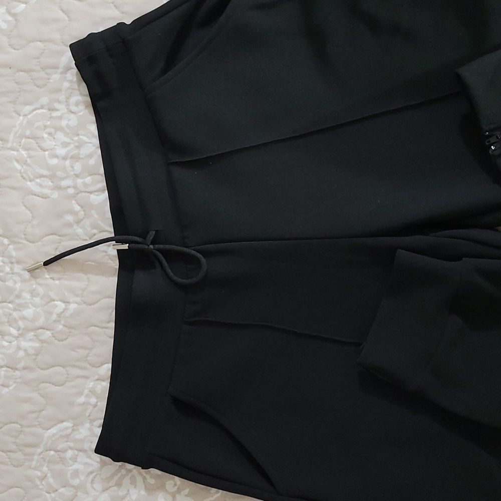 Black modern pant dress joggers size L